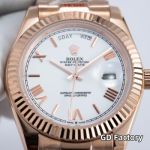 Rolex Day-date 8285 Movement 40mm White Face Roman Numerals Markers Rose Gold President Strap Men Watch
